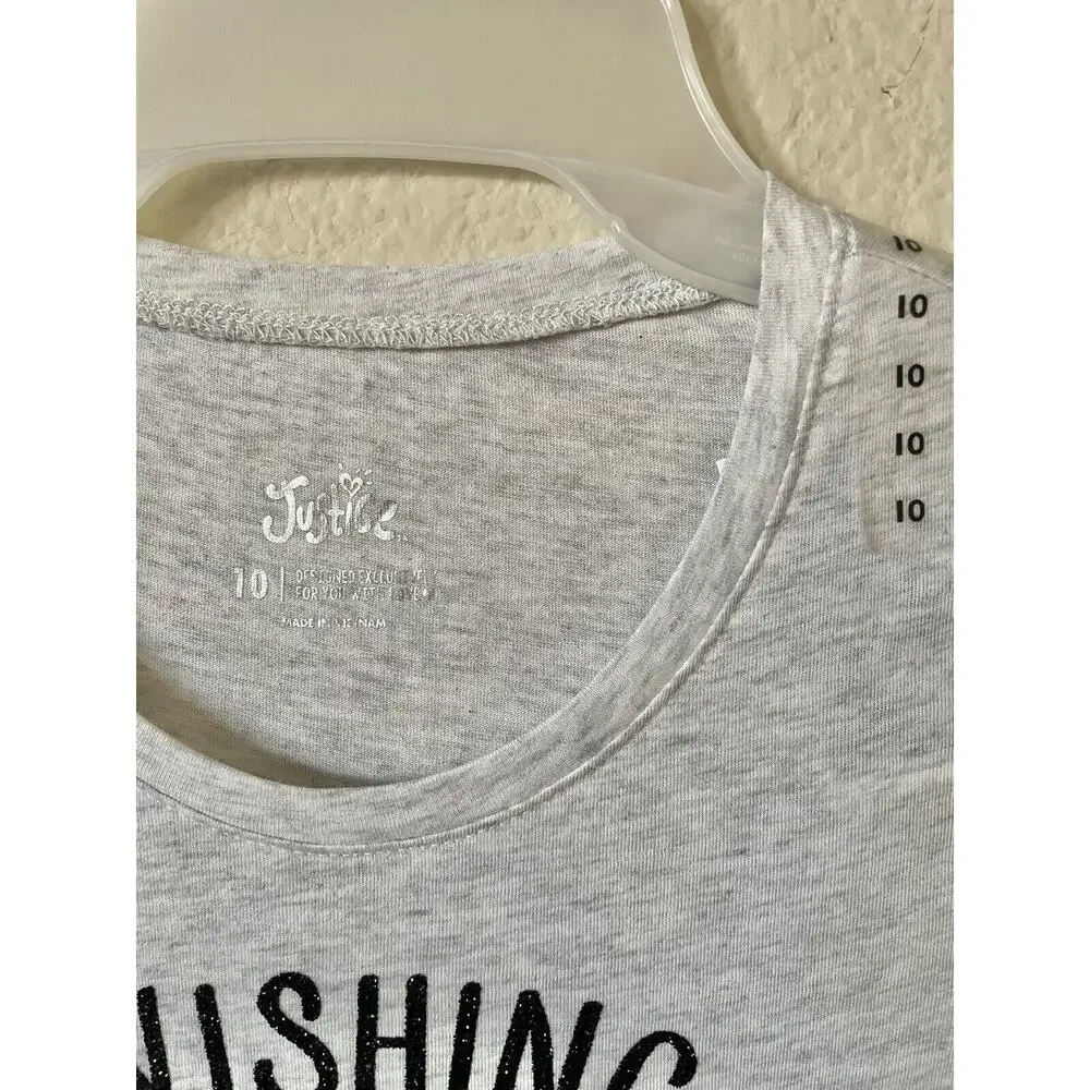 Justice Wishing For A Unicorn Present Flip Sequin Long Sleeve Tee Top Size 10